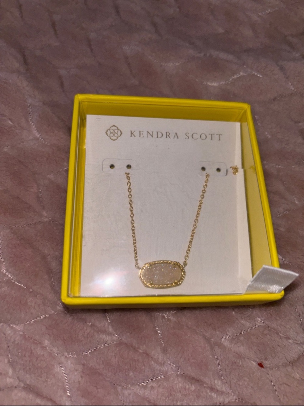 Kendra Scott Gold Drusy Oval Pendant Necklace - Sparkling Gold
